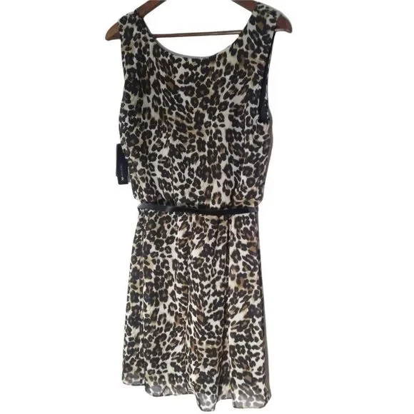 AB Studio Women's Leopard Sleeveless Dress - Picture 3 of 4